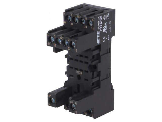 Socket; PIN: 14; 12A; 250VAC; op DIN-rail; schroefklemmen; Serie: PT Socket; PIN: 14; 12A; 250VAC; op DIN-rail; schroefklemmen; Serie: PT